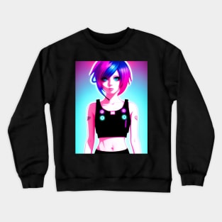 anime design anime girl  manga Crewneck Sweatshirt